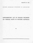 Supplementary list of diseases recorded on various hosts in Western Australia