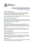 Frequently Asked Questions Renewable Hydrogen